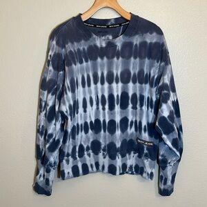 DKNY Jeans Blue Tie Dye Cotton Pullover Sweatshirt
